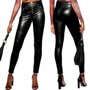 topshop percy faux leather skinny pants